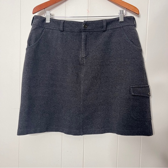 Duluth Trading Co Dresses & Skirts - Duluth Trading Co Knit Skort Cargo Pocket Casual Summer Dark Gray Women's 12